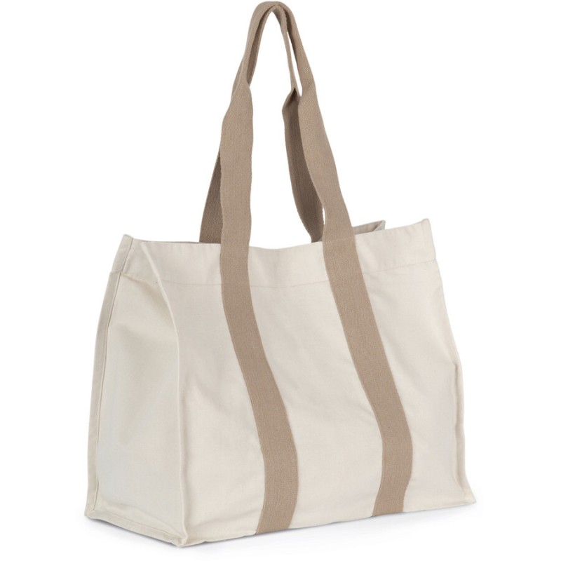 Grand sac à soufflet en matières recyclées, fermeture magnétique et poche intérieure, 285 g/m²