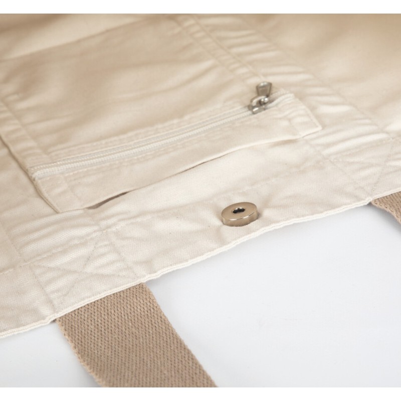 Grand sac à soufflet en matières recyclées, fermeture magnétique et poche intérieure, 285 g/m²