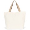 Grand sac shopping recyclé avec soufflet, anses longues, 285 g/m²