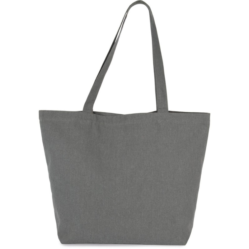Grand sac cabas K-loop durable avec soufflet en coton recyclé et polyester recyclé, 285 g/m²