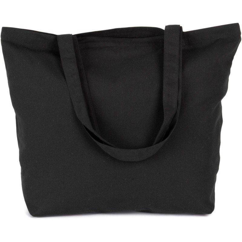 Grand sac cabas K-loop durable avec soufflet en coton recyclé et polyester recyclé, 285 g/m²