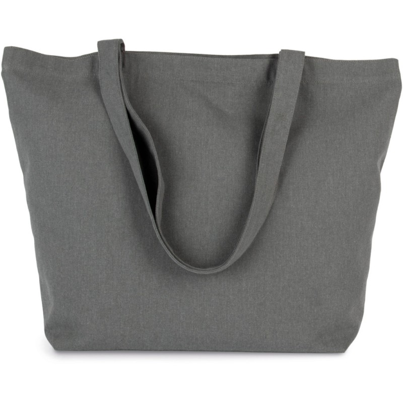 Grand sac cabas K-loop durable avec soufflet en coton recyclé et polyester recyclé, 285 g/m²