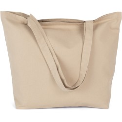 Grand sac cabas K-loop durable avec soufflet en coton recyclé et polyester recyclé, 285 g/m²