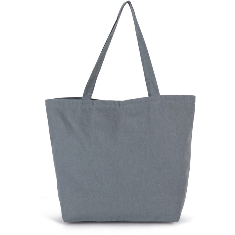 Grand sac cabas K-loop durable avec soufflet en coton recyclé et polyester recyclé, 285 g/m²