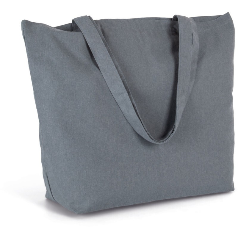 Grand sac cabas K-loop durable avec soufflet en coton recyclé et polyester recyclé, 285 g/m²