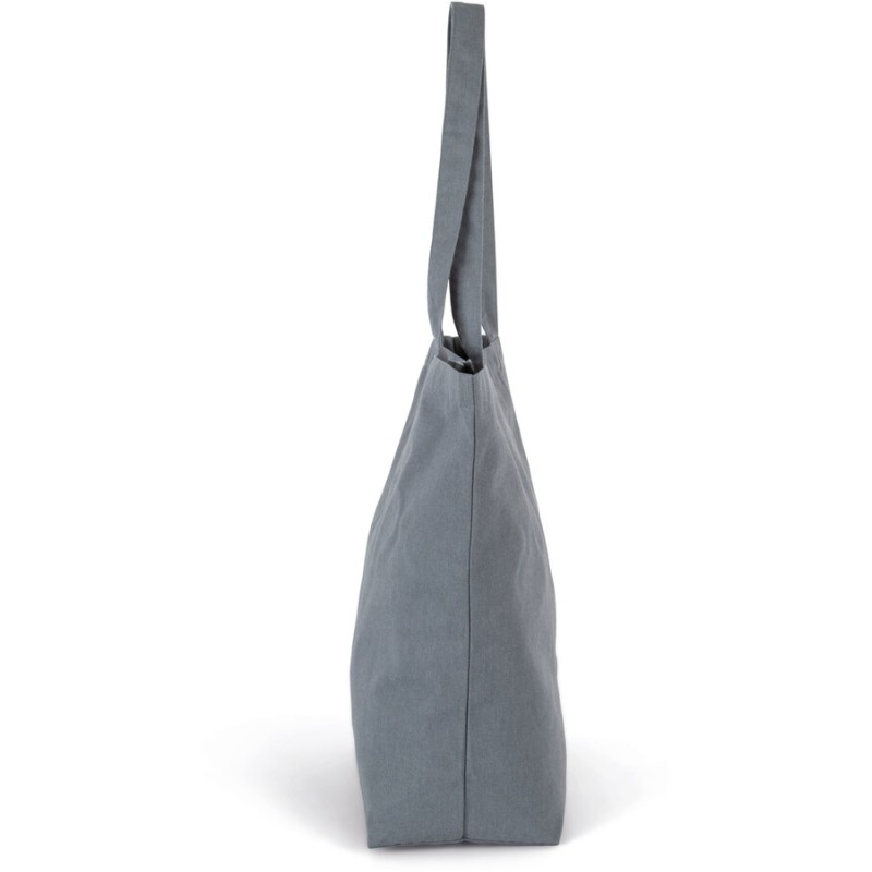 Grand sac cabas K-loop durable avec soufflet en coton recyclé et polyester recyclé, 285 g/m²