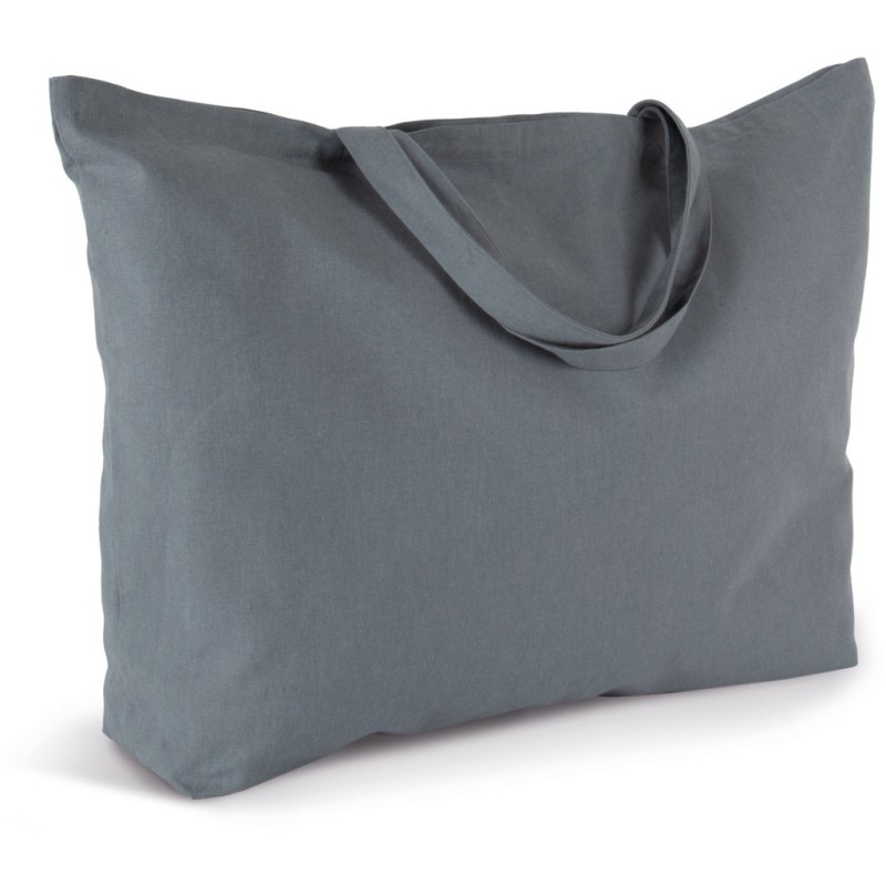 Sac cabas XL K-loop résistant avec soufflet en coton recyclé et polyester recyclé, 285 g/m²