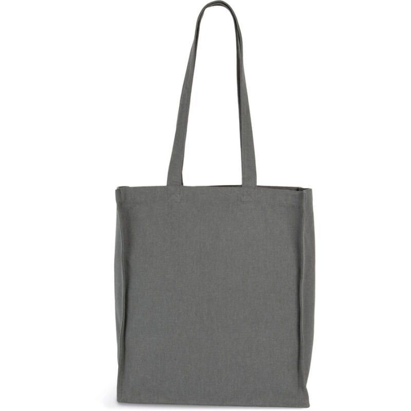 Sac shopping rectangulaire K-loop avec soufflet en coton recyclé et polyester recyclé, 285 g/m²
