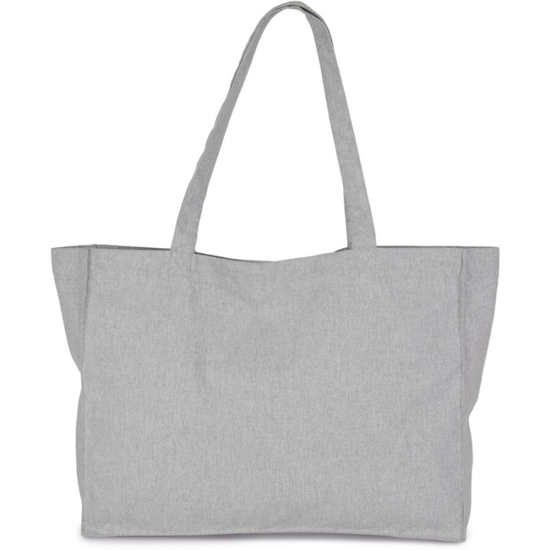 Grand sac cabas K-loop rectangulaire avec soufflet en coton recyclé et polyester recyclé, 285 g/m²