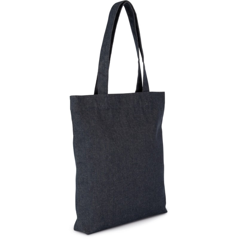 Tote bag denim en coton et polyester recyclé, 350 g/m²