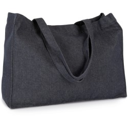 Grand sac cabas denim en coton et polyester recyclé, 350 g/m²