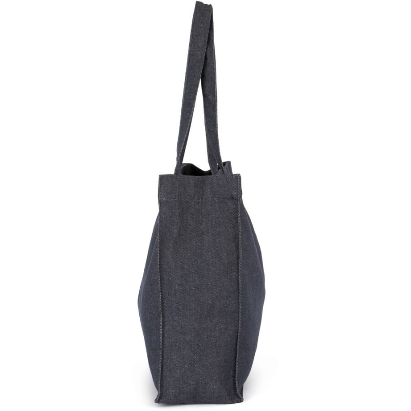 Grand sac cabas denim en coton et polyester recyclé, 350 g/m²
