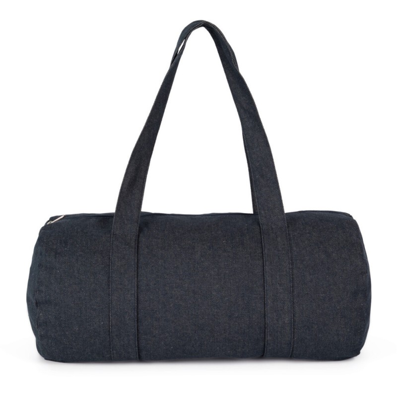 Sac polochon denim en coton et polyester recyclé, 350 g/m²