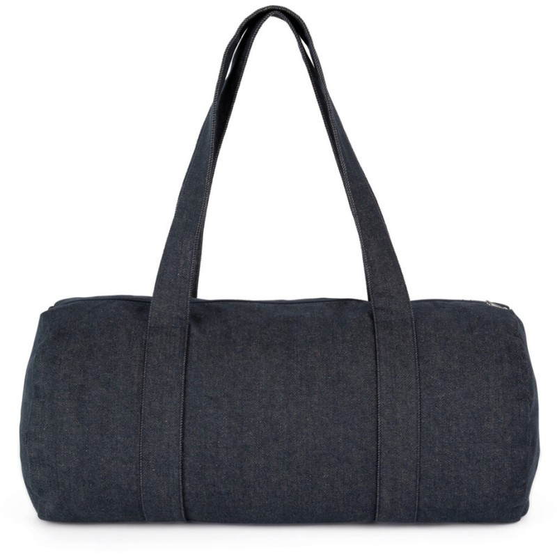 Sac polochon denim en coton et polyester recyclé, 350 g/m²