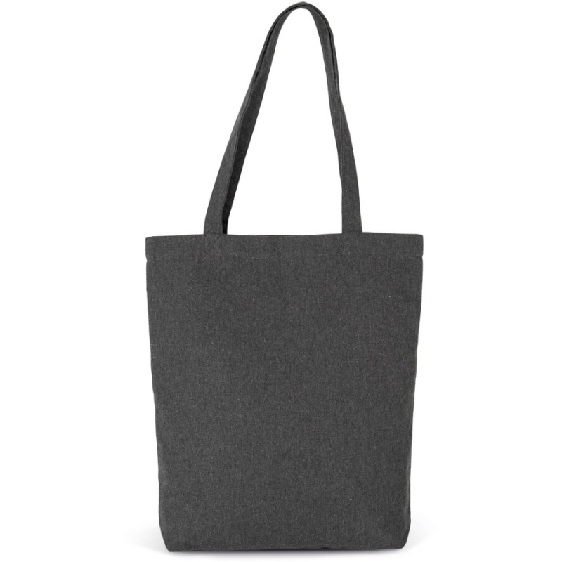 Tote bag avec soufflet K-loop durable avec soufflet en coton recyclé et polyester recyclé, 285 g/m²