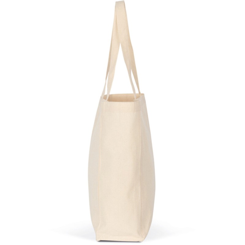 Sac shopping écoresponsable en coton bio avec soufflet, 180 g/m²