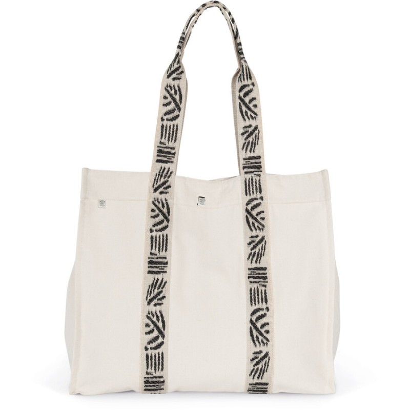 Grand sac shopping recyclé à soufflet, poche intérieure zippée, 285 g/m²