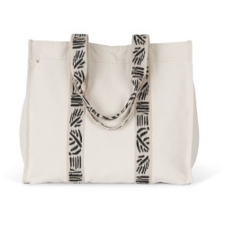 Grand sac shopping recyclé à soufflet, poche intérieure zippée, 285 g/m²