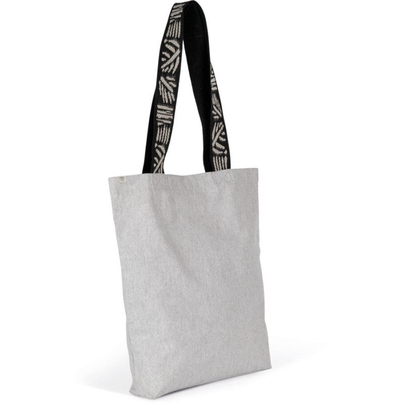 Sac shopping recyclé, poche intérieure zippée, 285 g/m²