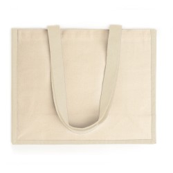 Sac cabas en jute avec les faces en coton pour le marquage