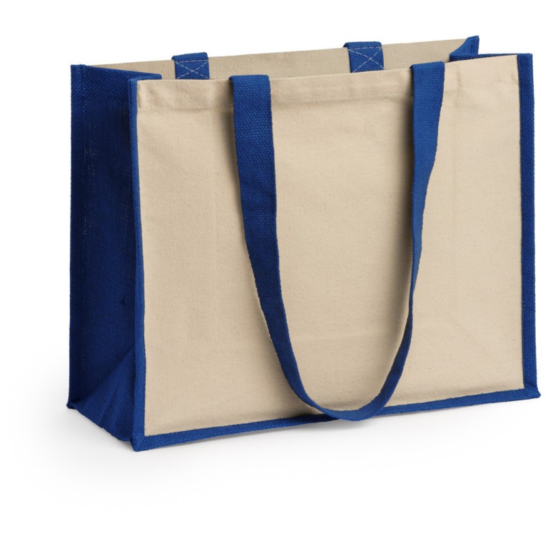 Sac cabas en jute avec les faces en coton pour le marquage