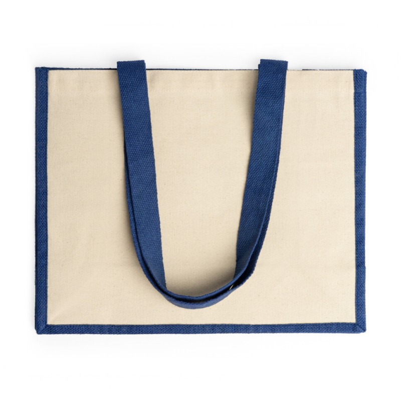 Sac cabas en jute avec les faces en coton pour le marquage