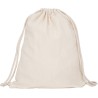 Sac à dos en coton, cordon de serrage ton sur ton, 140 g/m²