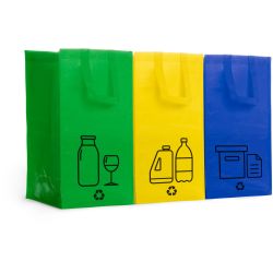 Ensemble de 3 sacs de recyclage résistant avec velcro latéral