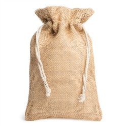 Sac en jute naturel 32 x 25 cm, fermeture par lacets en coton