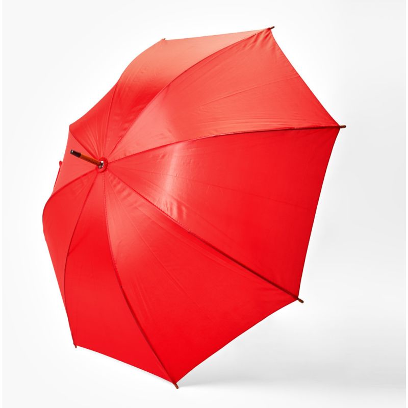 Parapluie avec poignée et manche en bois, ouverture manuelle