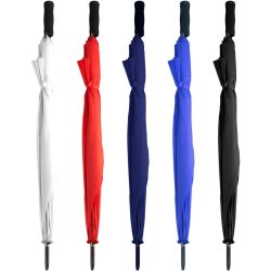 Parapluie XL avec anse, canne et finitions noires : polyester, caoutchouc, fibre de verre &métal