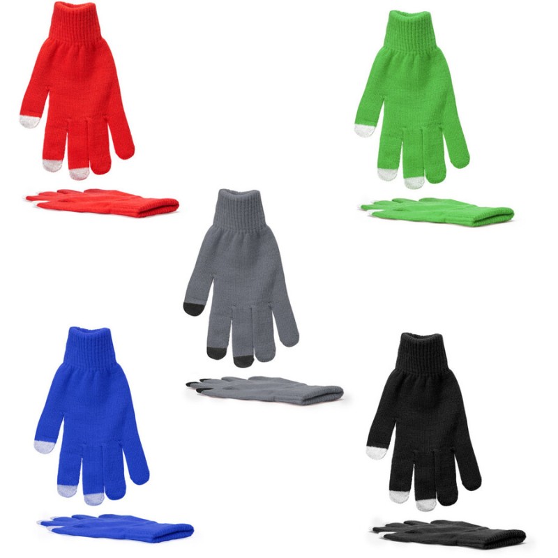 Gants enacrylique avec pouce tactile, index et majeur tactiles