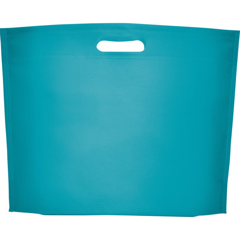 Sac thermoscellé avec base, fabriqué en tissu non woven (non tissé), avec anse perforée, 80 g/m²