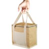 Sac isotherme Lunch bag en jute, anses et poche en coton