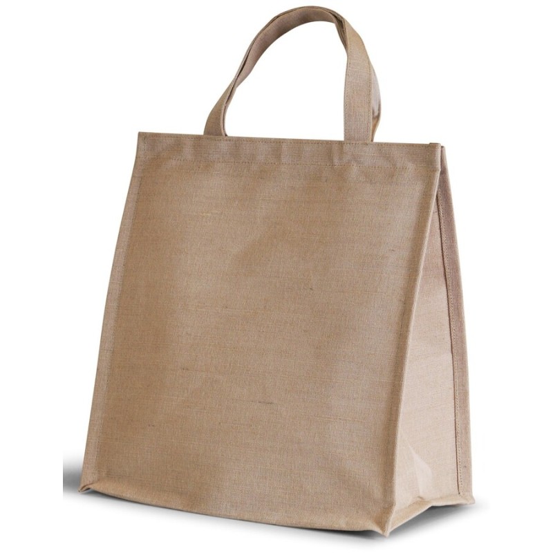 Sac isotherme en jute et coton, fermeture velcro