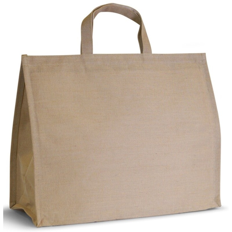 Grand sac isotherme en jute et coton, fermeture velcro