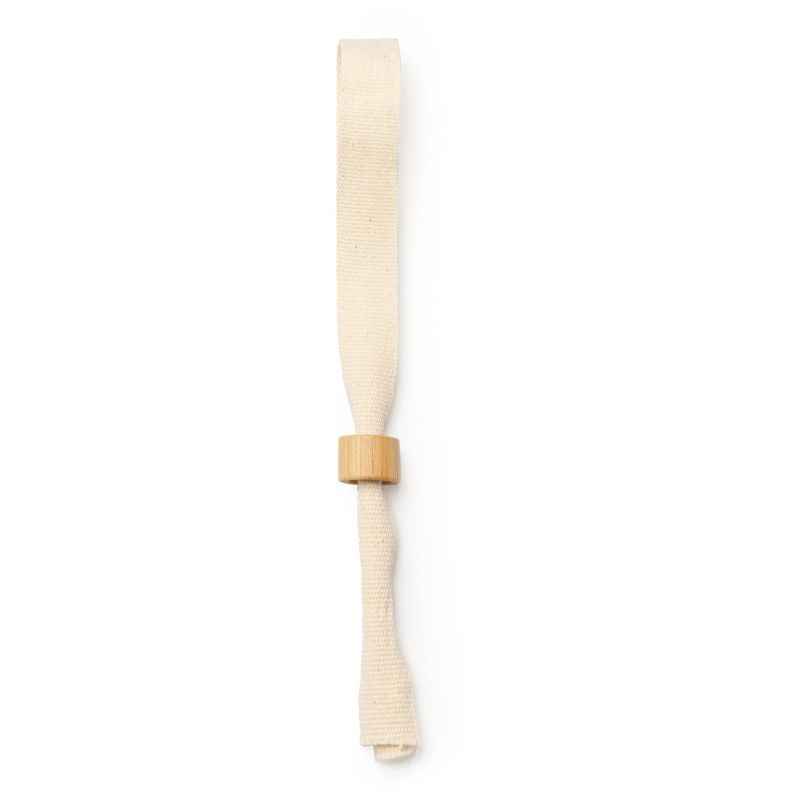 Bracelet en coton naturel avec fermeture de sécurité (non retournable) en bambou