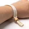 Bracelet en coton naturel avec fermeture de sécurité (non retournable) en bambou