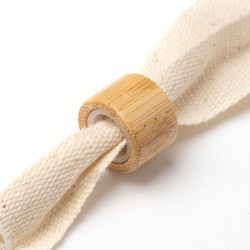 Bracelet en coton naturel avec fermeture de sécurité (non retournable) en bambou