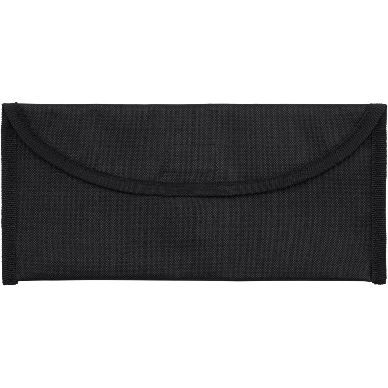 Porte-documents de voyage polyester avec fermeture velcro et passant pour ceinture au dos