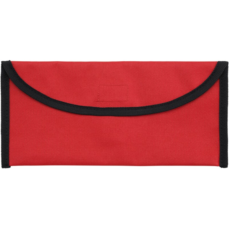 Porte-documents de voyage polyester avec fermeture velcro et passant pour ceinture au dos