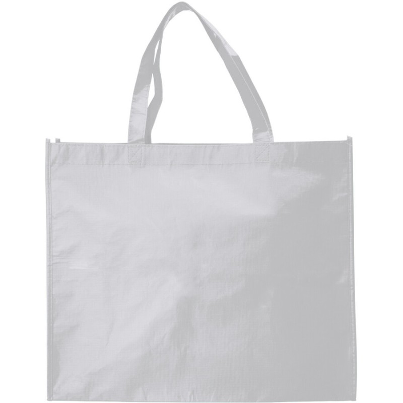 Sac à provisions polyester cousu réutilisable avec finition laminé mat, 100 g/m²