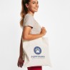 Sac en coton de couleur naturel, anses larges dans la même couleur, 140 g/m²