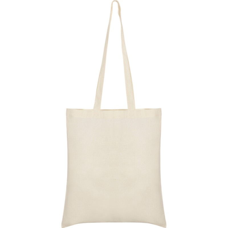 Sac en coton de couleur naturel, anses larges dans la même couleur, 140 g/m²