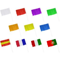 Drapeau en polyester avec bâton de petite taille, de différentes couleurs et drapeaux, 50 g/m²