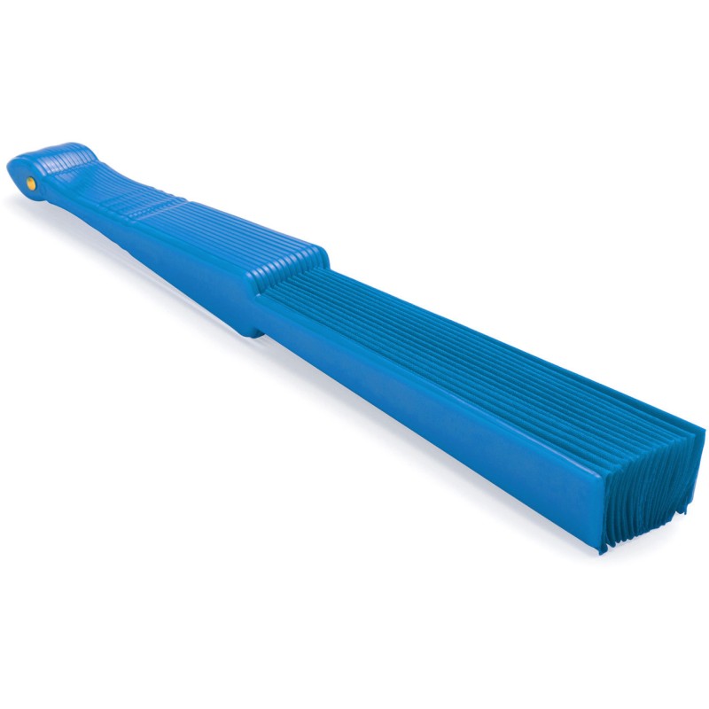 Éventail uni avec tige en plastique et tissu en polyester
