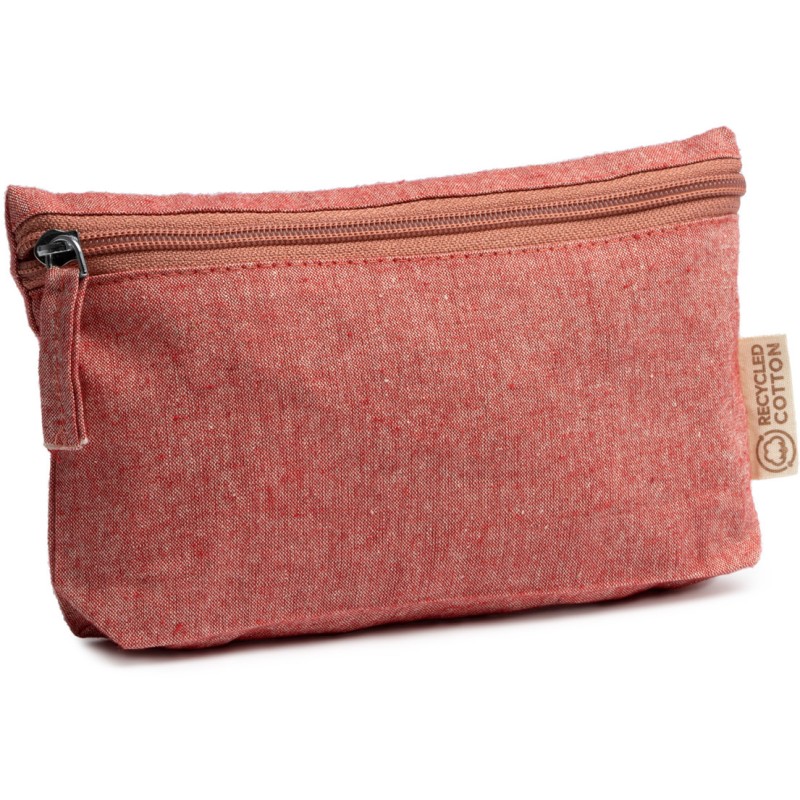 Trousse de toilette polyvalente 100 % coton recyclé avec zip et tirette assortis