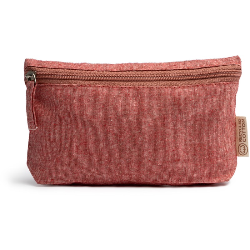 Trousse de toilette polyvalente 100 % coton recyclé avec zip et tirette assortis