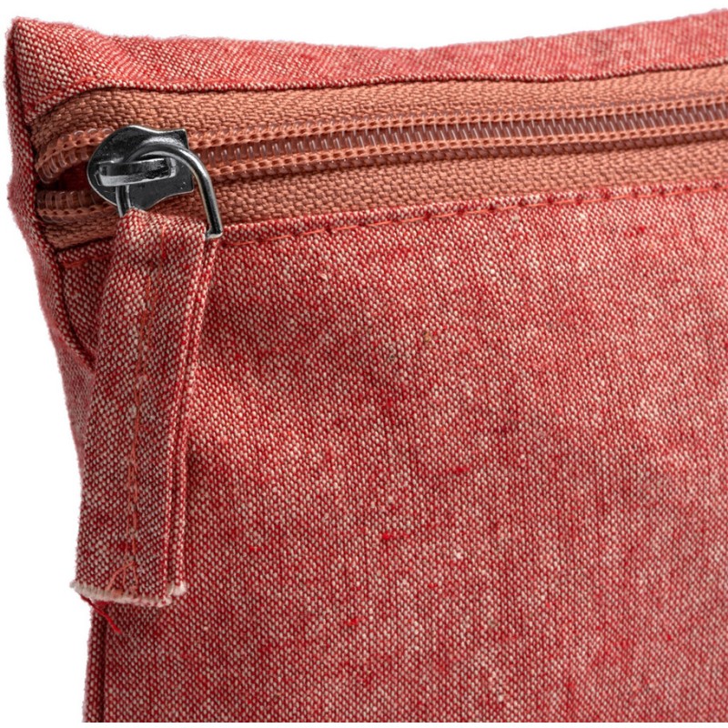 Trousse de toilette polyvalente 100 % coton recyclé avec zip et tirette assortis