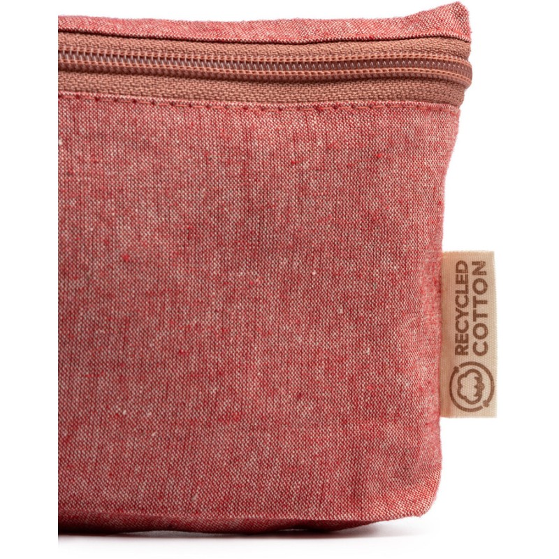 Trousse de toilette polyvalente 100 % coton recyclé avec zip et tirette assortis